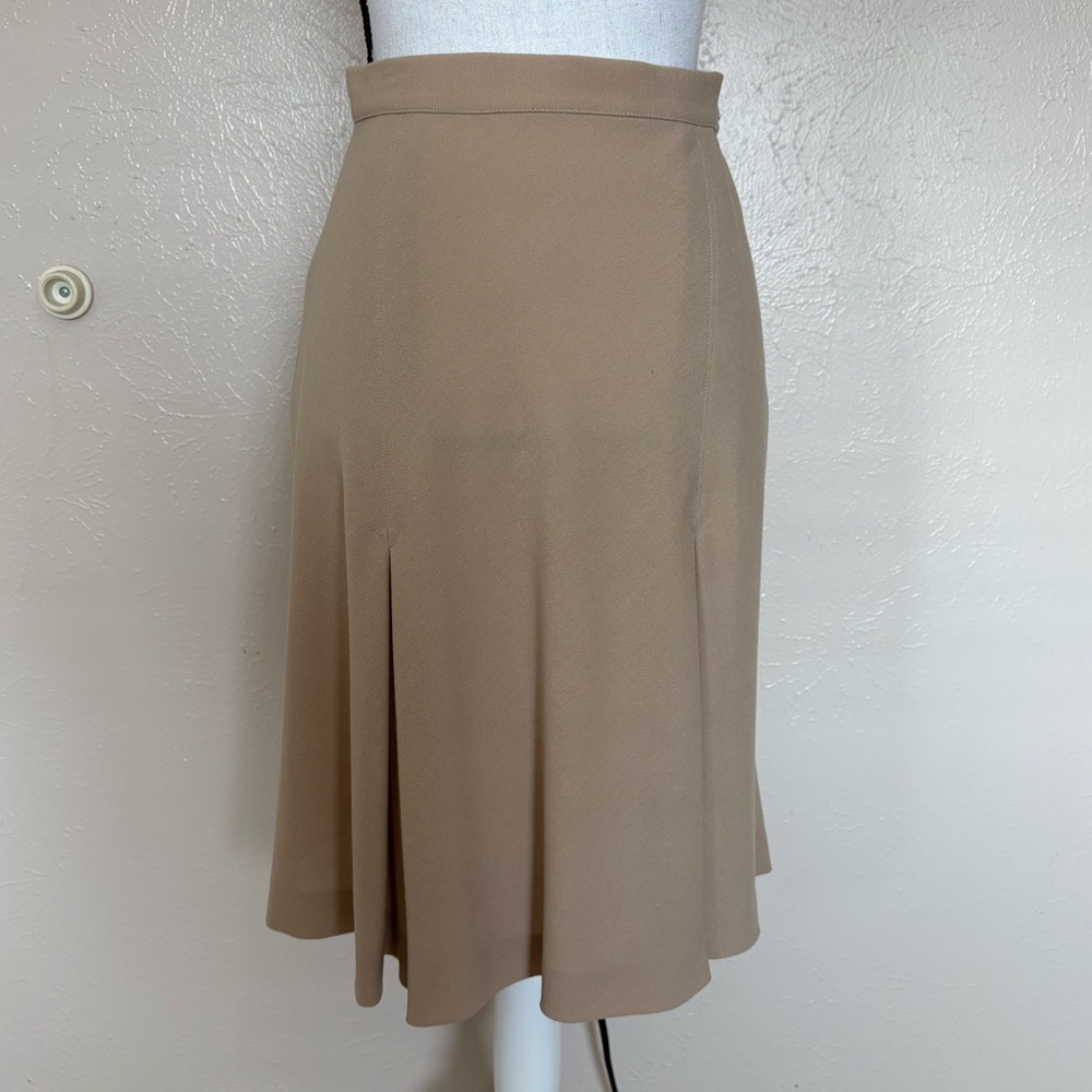 Emanuel Ungaro Vintage Beige Wool Flounce Skirt